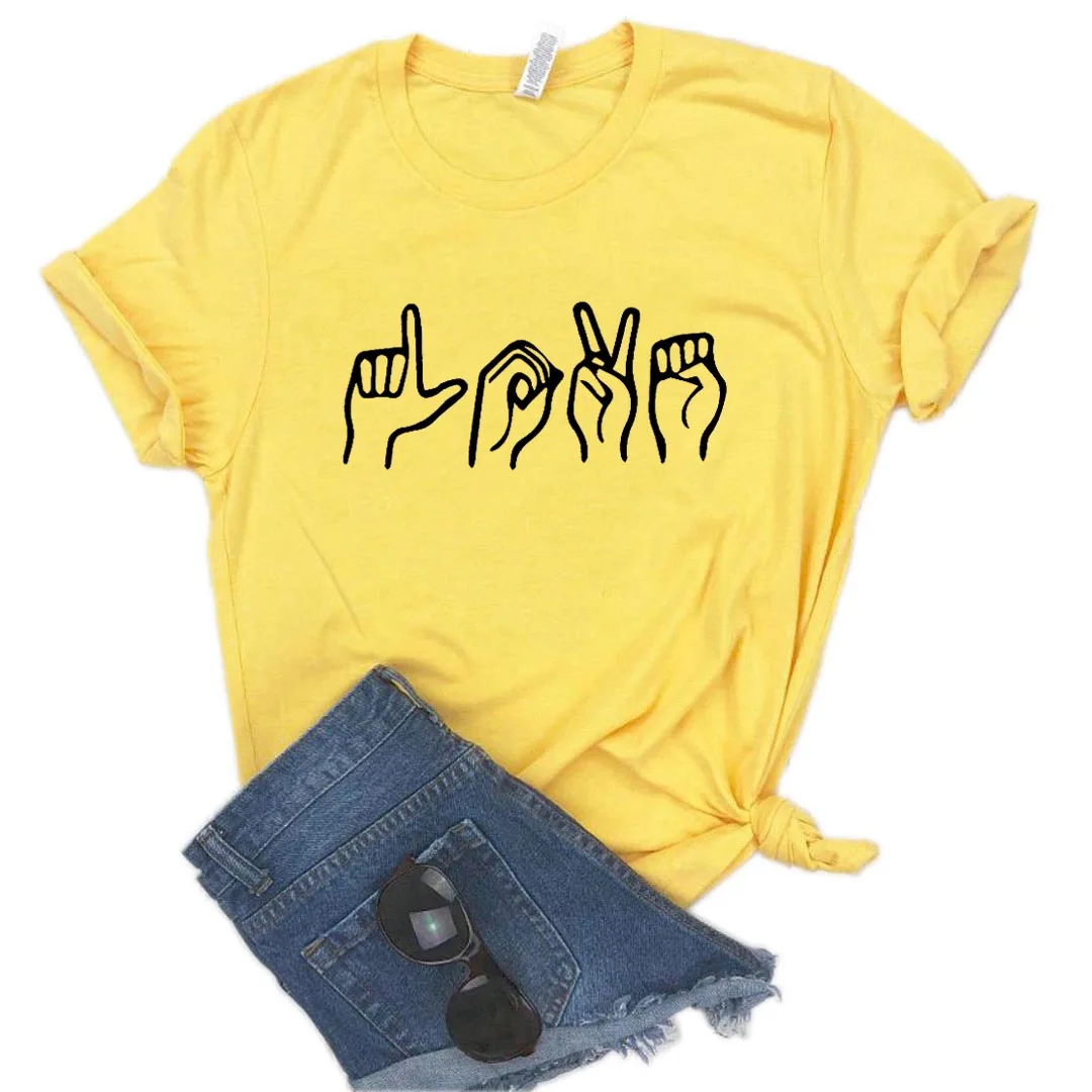 

Love Sign Print Women tshirt Cotton Casual Funny t shirt Gift Lady Yong Girl Top Tee R033