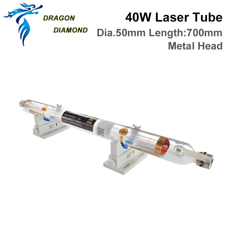 Оригинальная Co2 лазерная трубка 40 Вт с двойной металлической головкой лампа