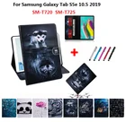 Чехол Etui для Samsung Tab S5e, чехол 10, 5 дюймов, щенок, тигр, искусственная кожа, кошелек, подставка для планшета Samsung Galaxy Tab S 5e, чехол T720 T725