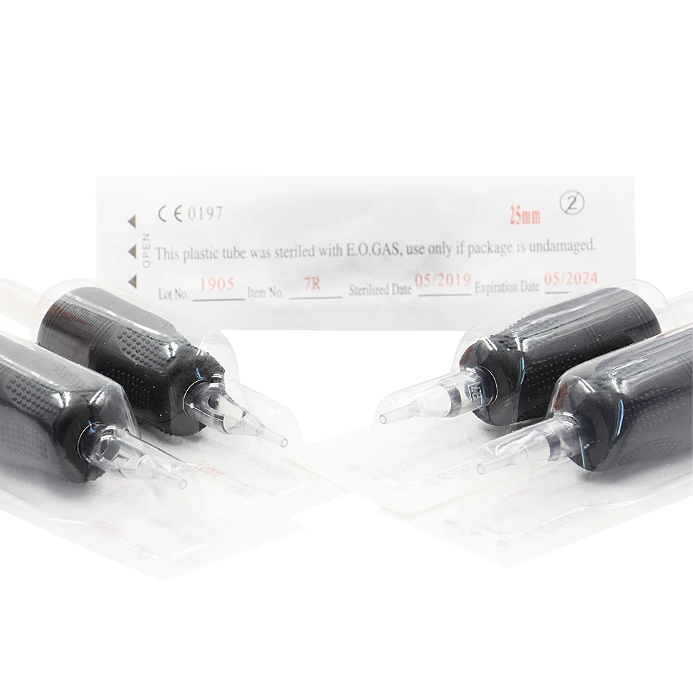 20 шт. 25 мм стерилизованные одноразовые 5RT тату ручки с прозрачными длинными