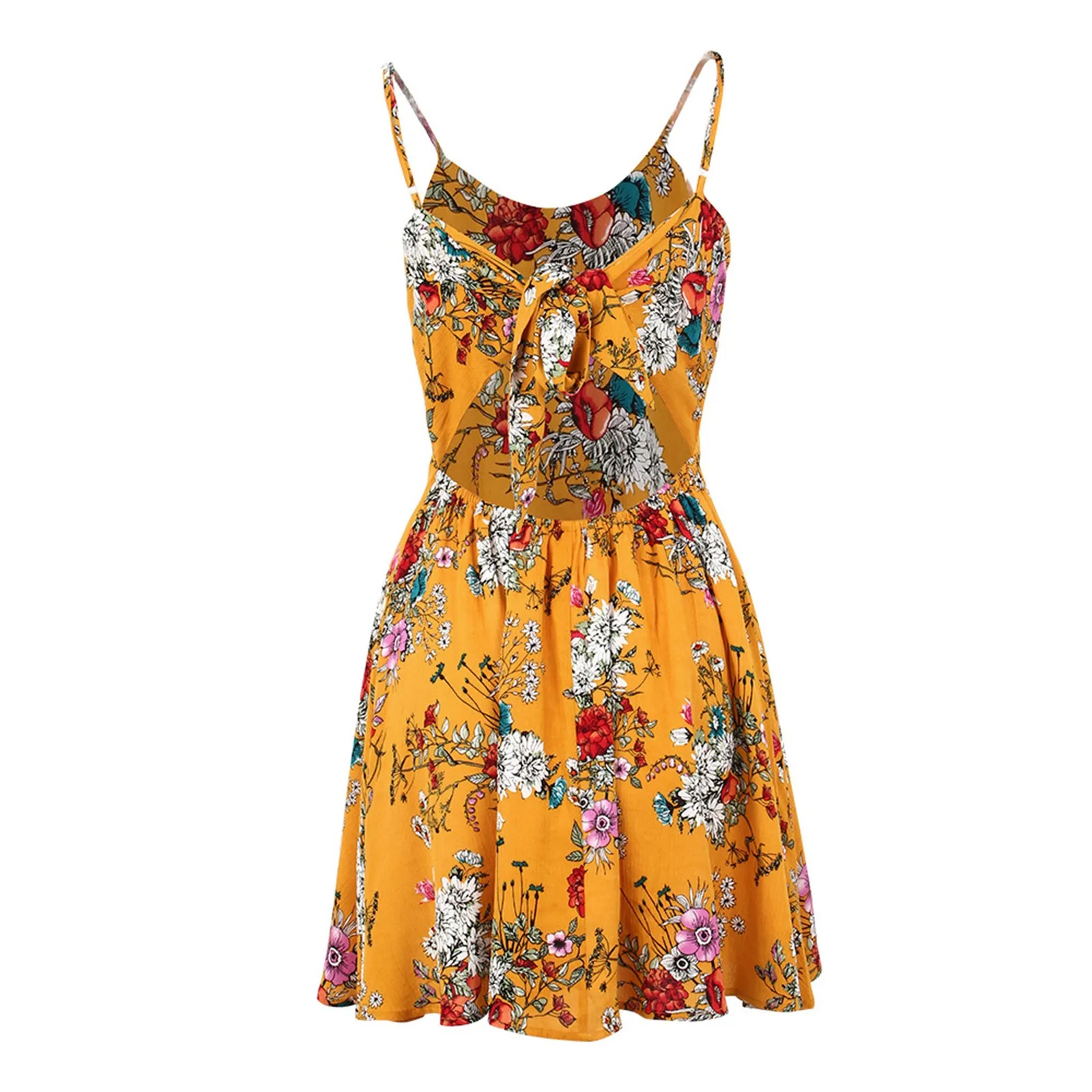 

Sexy Lace Dress For Women 2021 Summer Printed Halter Sling Adjustable Strap Dress Woman High Waist Party Dress