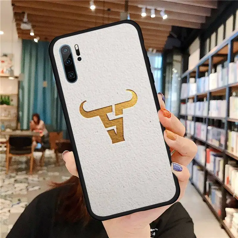

design bull cool animal logo Phone Case For Huawei honor Mate P 9 10 20 30 40 Pro 10i 7 8 a x Lite nova 5t Soft silicone funda