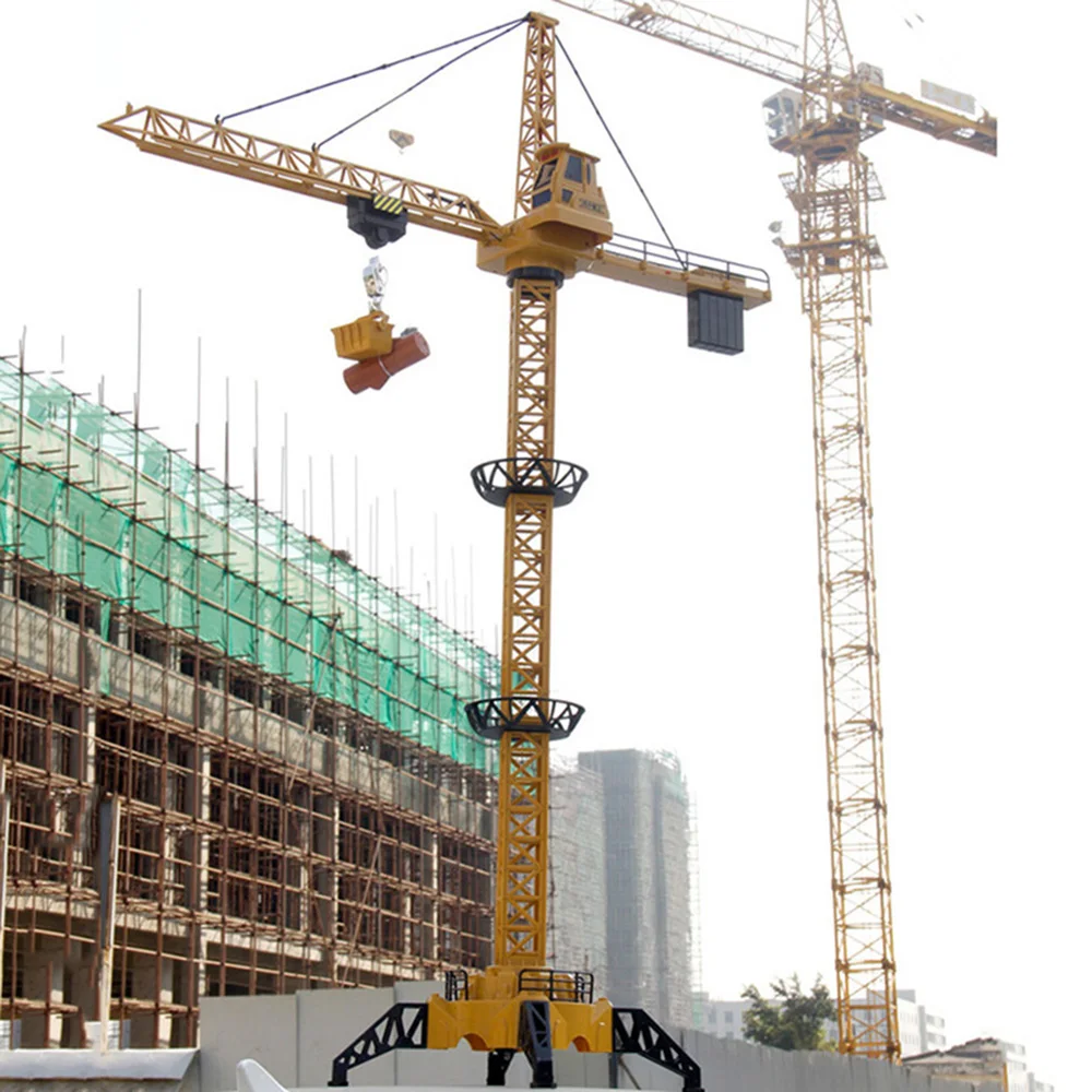 Gr&uacute;a torre con Control remoto para ni&ntilde;os, juguete de construcci&oacute;n con luz y sonido, 6 CANALES, 128CM, rotaci&oacute;n de 680 &deg;, modelo de elevaci&oacute;n, 2,4G-3