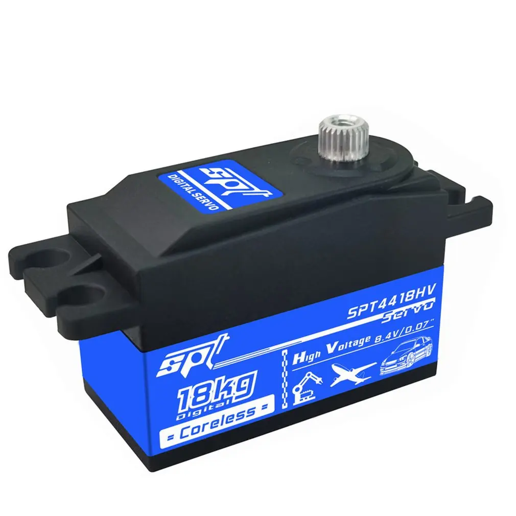 

Сервопривод SPT с коротким корпусом SPT4418HV 180 ° 18 кг, металлическая шестерня, цифровой сервопривод без сердечника для радиоуправляемого автомо...