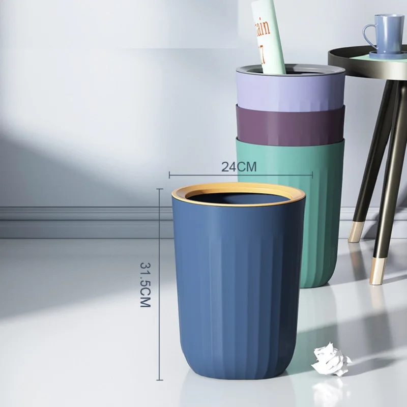 

4 Colors Ins Plastic Creative Garbage Baskets Nordic Color Style Home Bathroom Living Room Trash Storage Bins
