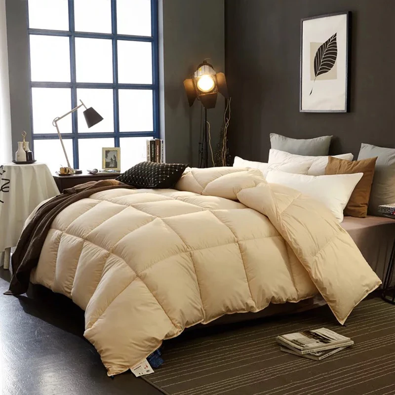 Luxury 100% White Superfine Fiber Warm Winter Quilt/Comforter/Duvet Cotton Cover Twin Full Queen King Size For Four Seasons | Дом и сад