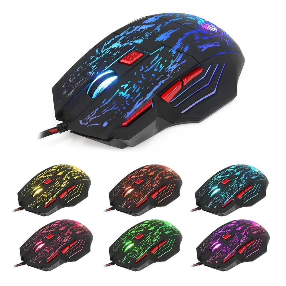 

One-Handed Gaming Keyboard 35 Keys LED Backlight Wired Gaming Mouse with Breathing Light 5500 DPI 7 Button Keyboard Mouse Combo
