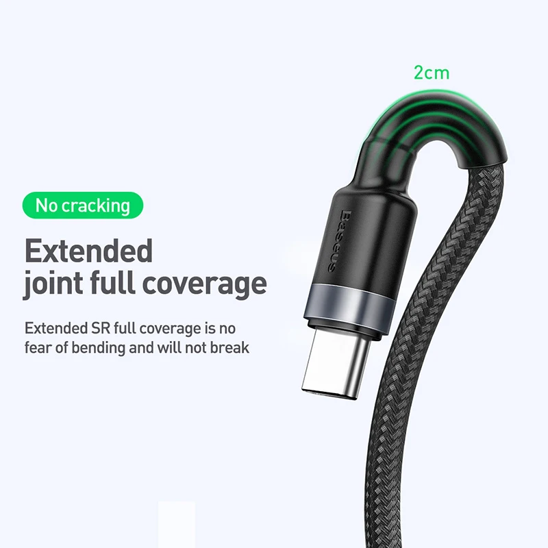 Baseus USB C Type кабель 5A для Huawei Realme Poco X3 быстрой зарядки USB-C зарядного устройства Type-C