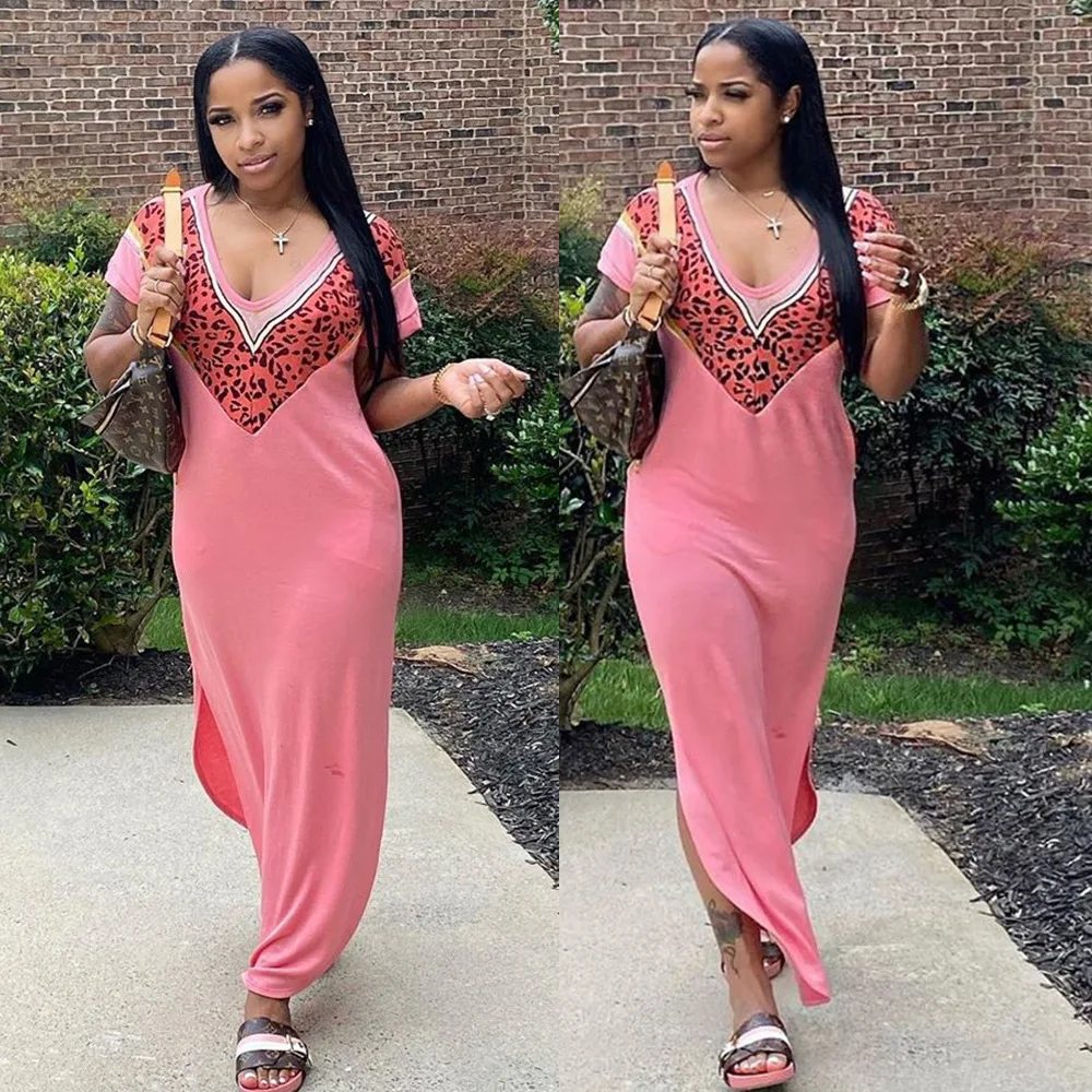 

Explosive women's V-neck split dress