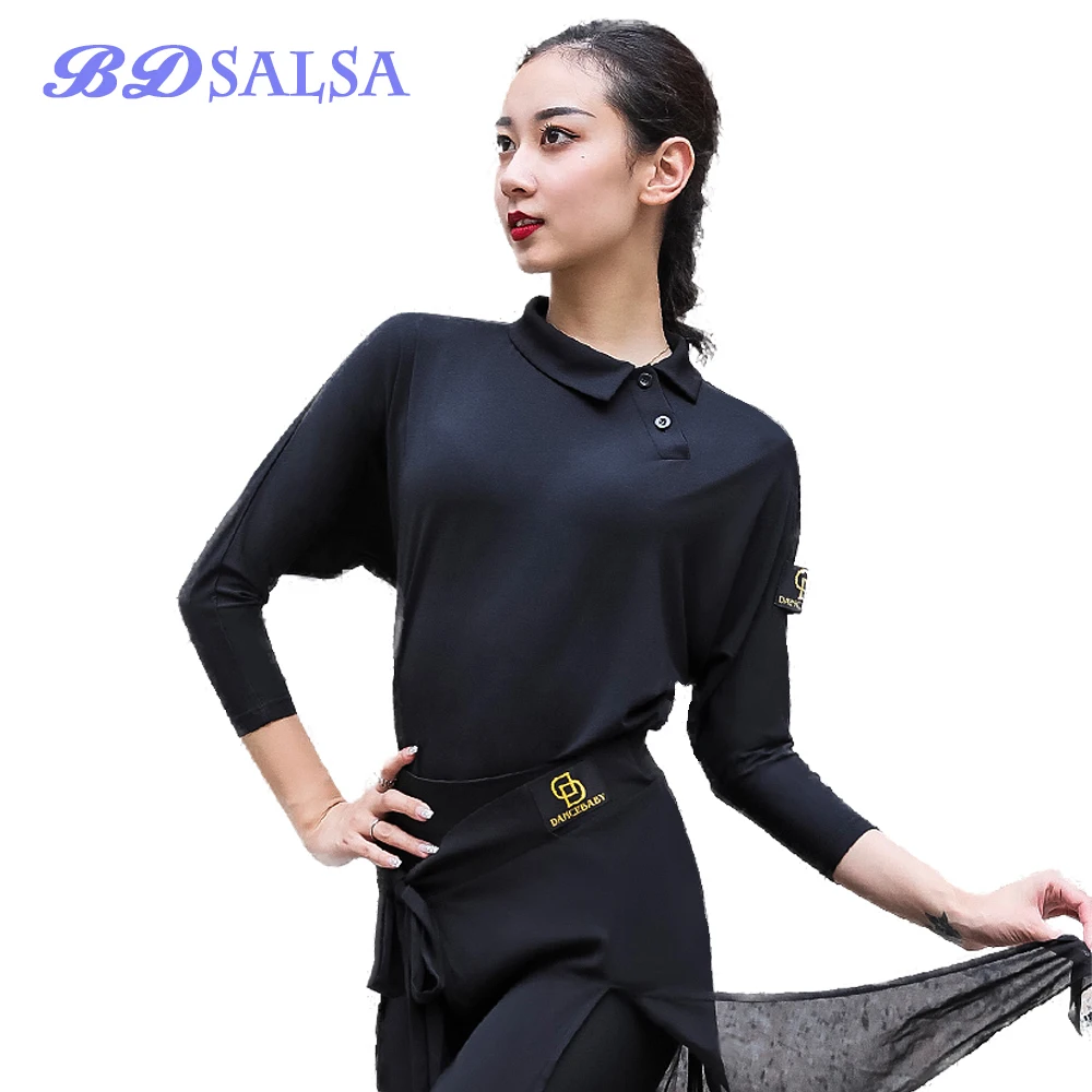 Топ женский для латиноамериканских танцев одежда тренировок пиджак с длинным