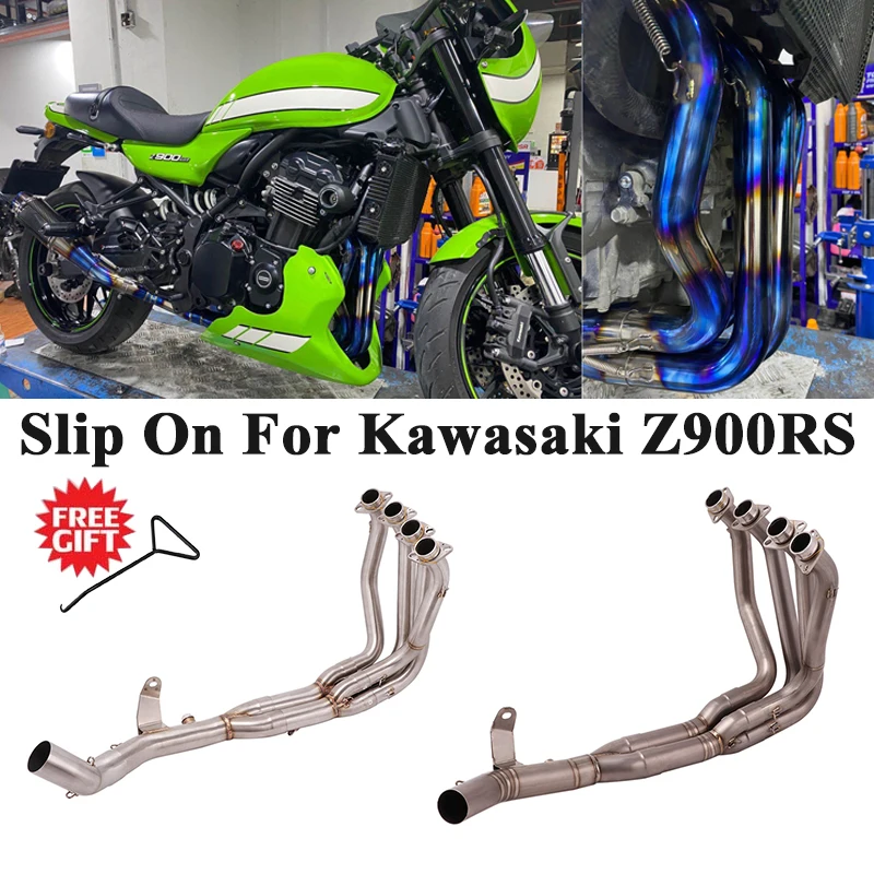 

Titanium Alloy Slip On For Kawasaki Z900RS 2017 - 2020 Motorcycle Exhaust Escape Modified Front Middle Link Pipe Without Muffler