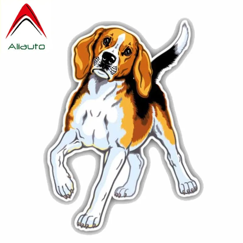 

Aliauto Cartoon Car Sticker Cute Beagle Breed Dog Accessories Creative Fashion Reflective PVC Material Decal PVC,15cm*11cm
