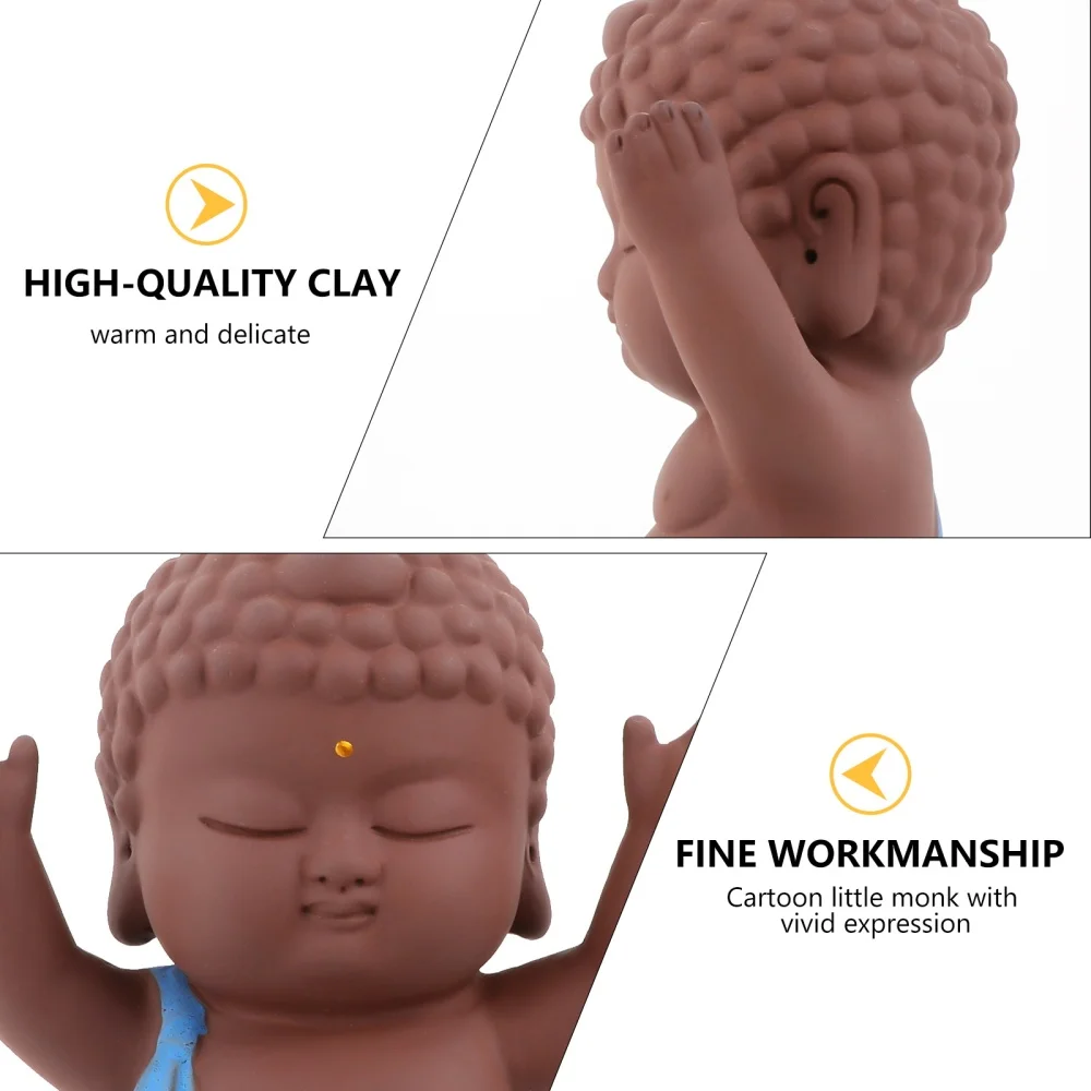 

1Pc Sacred Statue Ornament Delicate Ceramics Crafts Monk Statue Ornament
