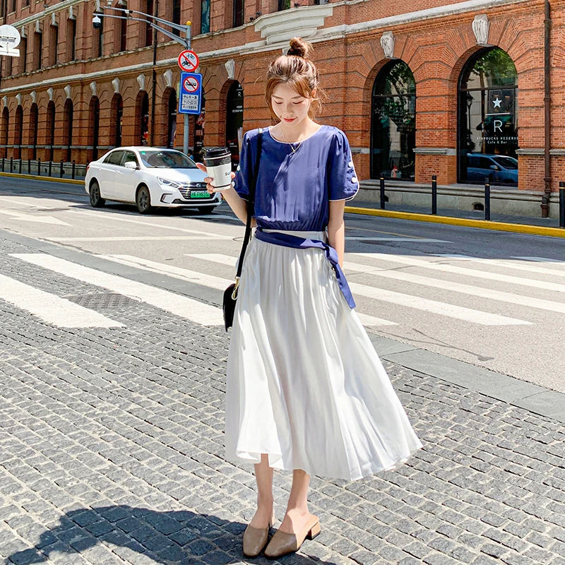 

Female Short Sleeve O Neck Patchwork Vintage Style Casual Dress Woman Summer Dresses Vestidos
