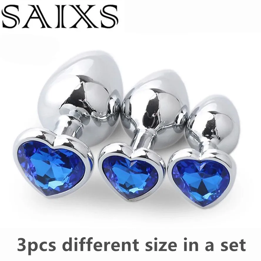 3 шт. Металлические анальные пробки в форме сердца | Красота и здоровье