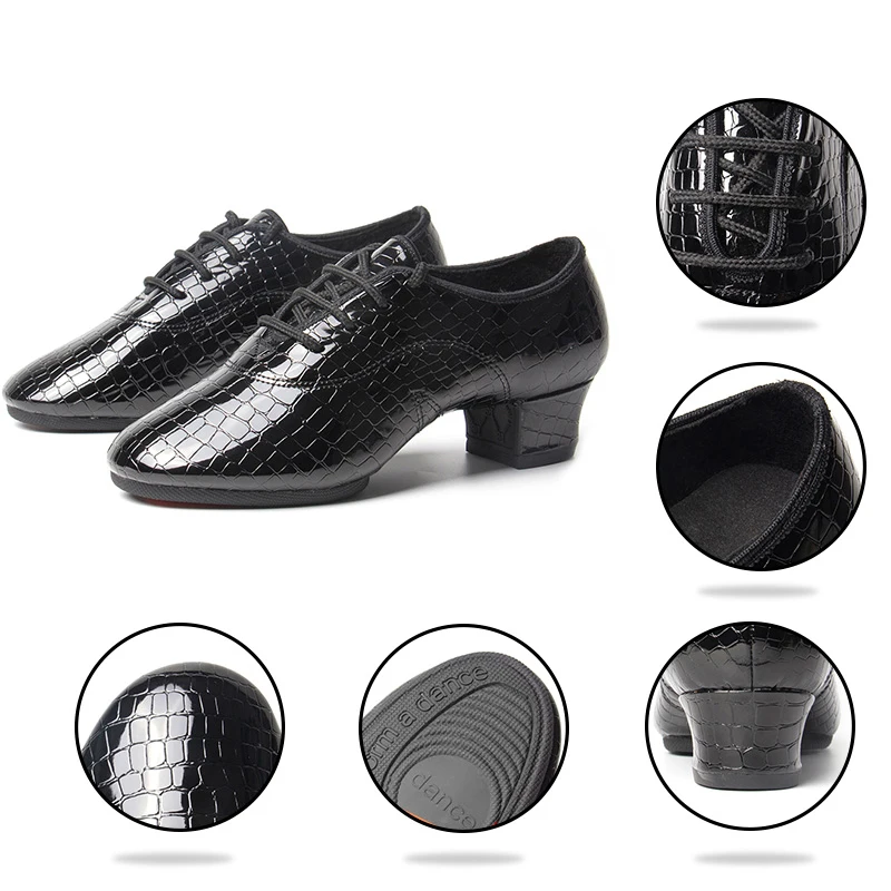 Туфли HROYL мужские для танцев латинских искусственная кожа высота каблука 3 5 см с