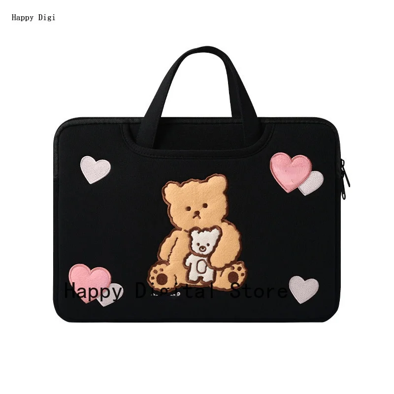 

2021 Computer Bag Handbag Cute Cartoon Embroidery Apple 13.3-Inch Lenovo 14 Huawei 15.6-Inch Liner Bag laptop case lap top bag