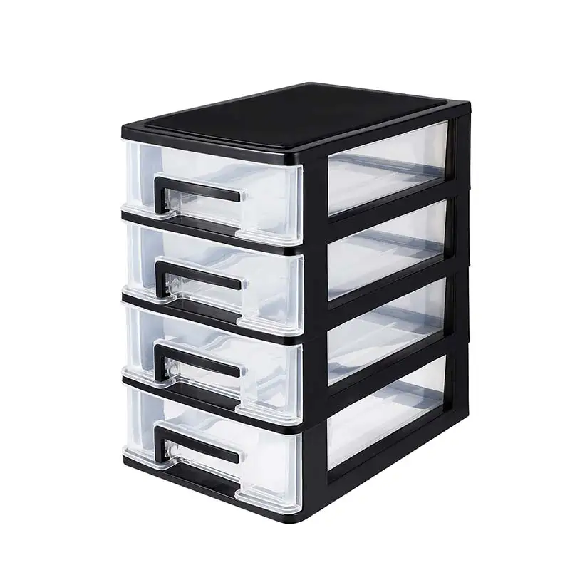 4-layer Transparent Desktop Drawer Storage Box Mini Cosmetic Cabinet Organizer Sundries Holder Home Office |