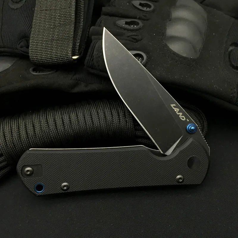 Land 9105 9106 карманный складной нож с зажимом для ремня 12C27 Sandvik Blade G10 Ручка для кемпинга