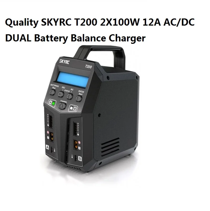 Зарядное устройство SKYRC T200 2X100W 12A AC/DC DUAL Battery Balance Charger для 1 6S Lipo/LiHV/LiFe/LiIon запасные