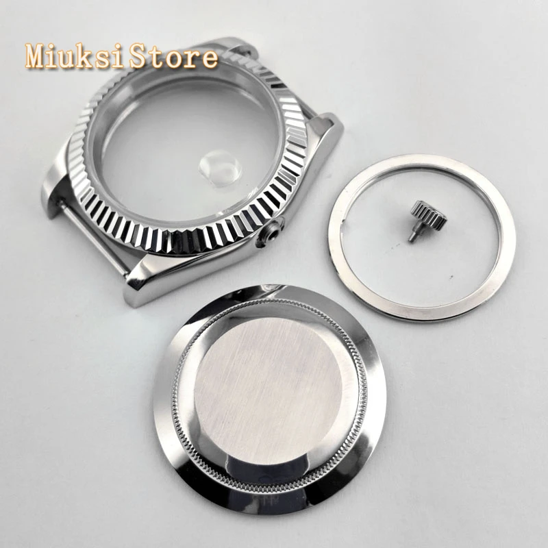 Parnis 41 мм сапфировое стекло серебристый футляр для часов fit ETA 2836 Miyota 8205 8215 82 серия