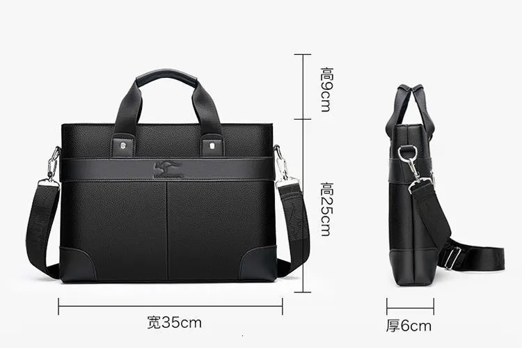 2021 Brand Business Men's Briefcase High Quality Totes Leather Men Laptop Handbags Messenger Bags for Male