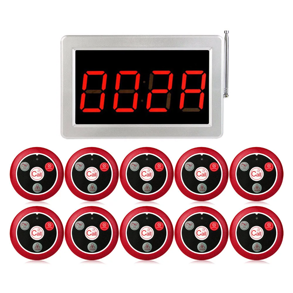 Беспроводной приемник для вызова Retekess + 10 кнопок в офисе и кафе|call button|pager systemwireless