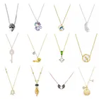 Высококачественное оригинальное ожерелье в виде клетки для птиц Swa с черепом и перьями из кристаллов подходит для вечерние ринку.