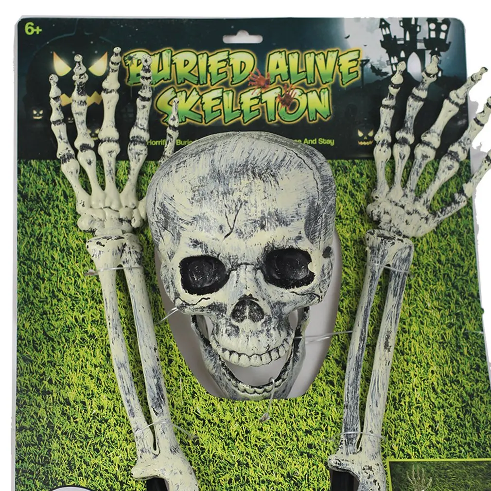 

Hot Sale Halloween Skull Skeleton Head Hands Three-piece Set Prank Lawn Home Decorations Spooky Floor Garden Halloween Decor