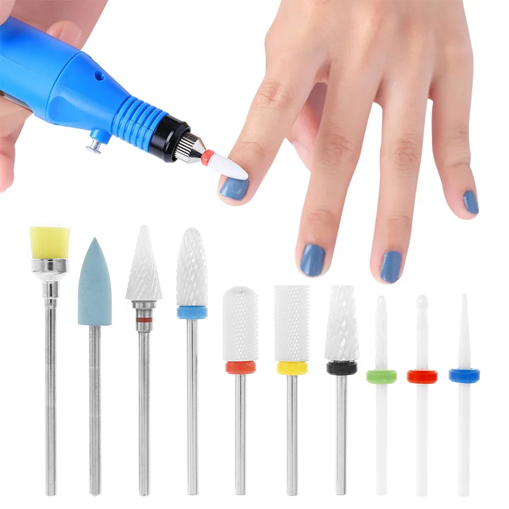 

10pcs Milling Cutter Manicure Nail Drill Bits Pedicure Electric Files Nail Drill Bit Feecy Mill Cutters for Removing Gel Varnish