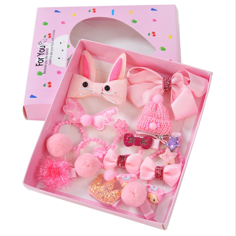 

18 Pcs Hair Clip Set Cute Hair Accessories For Women Girls Cartoon Headwear Bow Flower Animal Hairpin Hair Ring Headdress