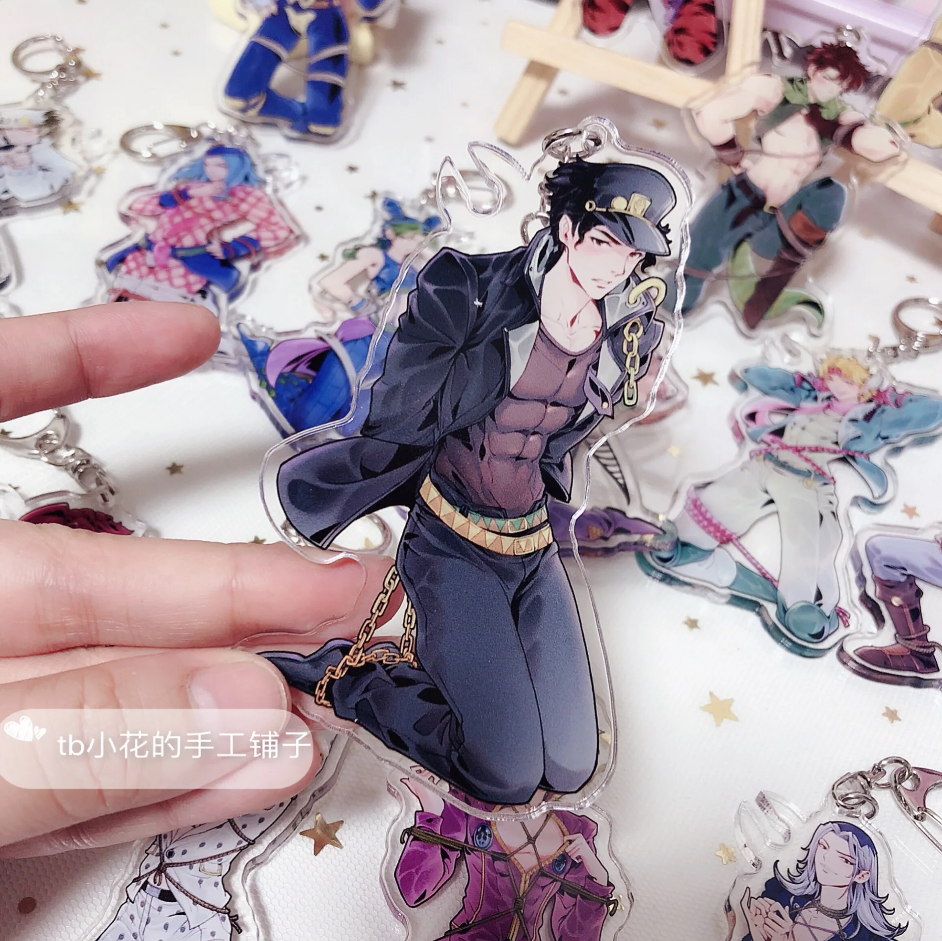 07 JOJO невероятное приключение Золотой ветер Narancia Ghirga Giorno Giovanna Сьерра-Леоне фигурка Косплей акриловый брелок Подвеска для ключей - Цвет: 07
