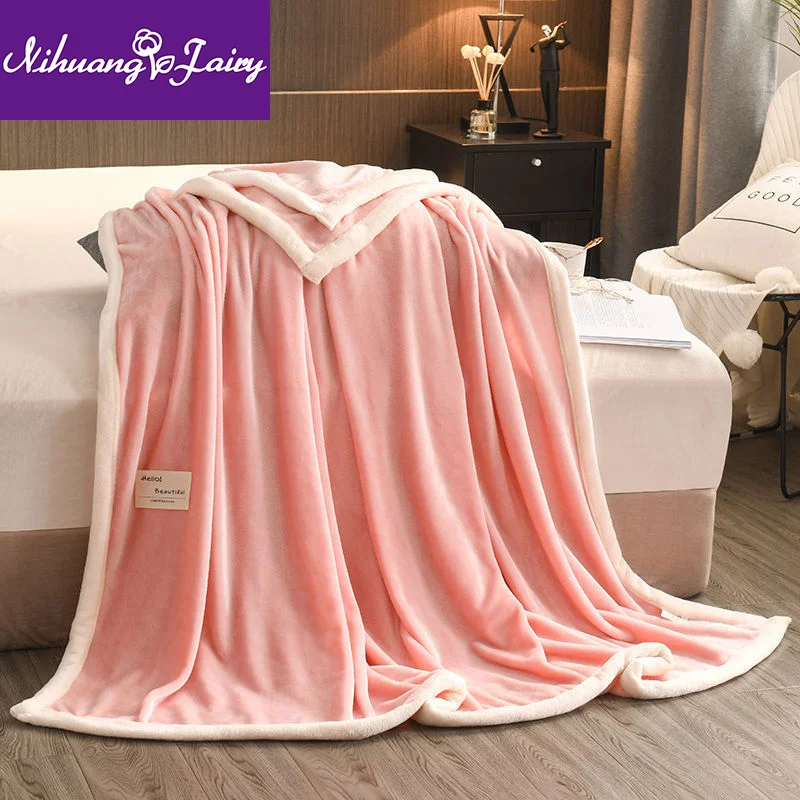 

Autumn and winter thin blanket flannel office nap blanket milk fleece bed sheet blanket double double-sided fleece blanket
