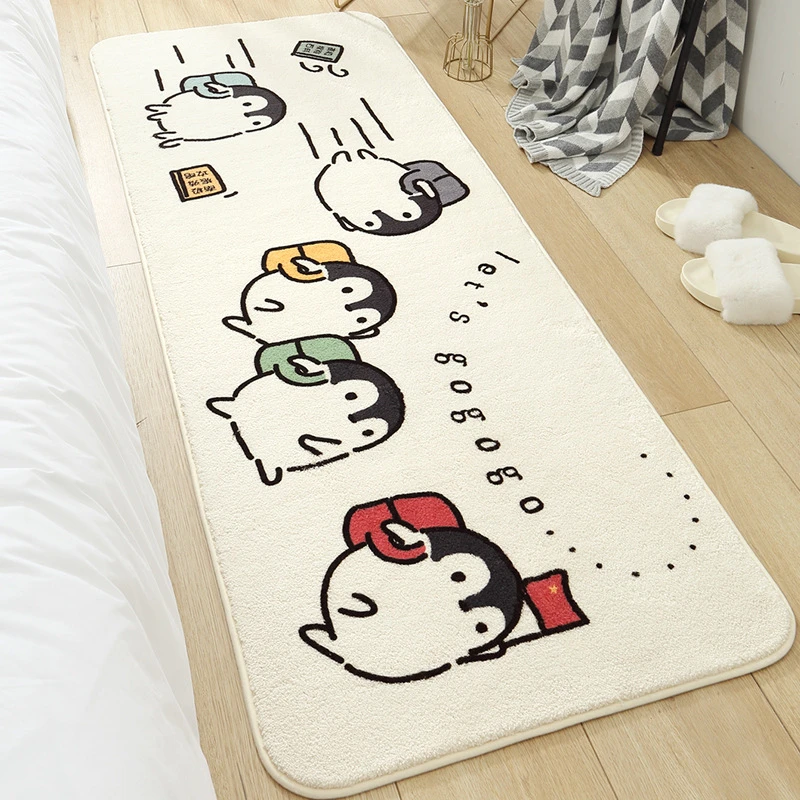 cartoon rainbow rabbit home bedroom long strip floor mats living room sofa childrens room non slip carpet free global shipping