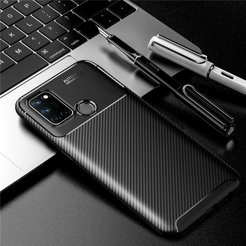 

For Oppo Realme 7i Case Bumper Silicone Carbon Fiber Shockproof Case For Oppo Realme 7i X7 6 7 Pro Cover Case For Oppo Realme 7i