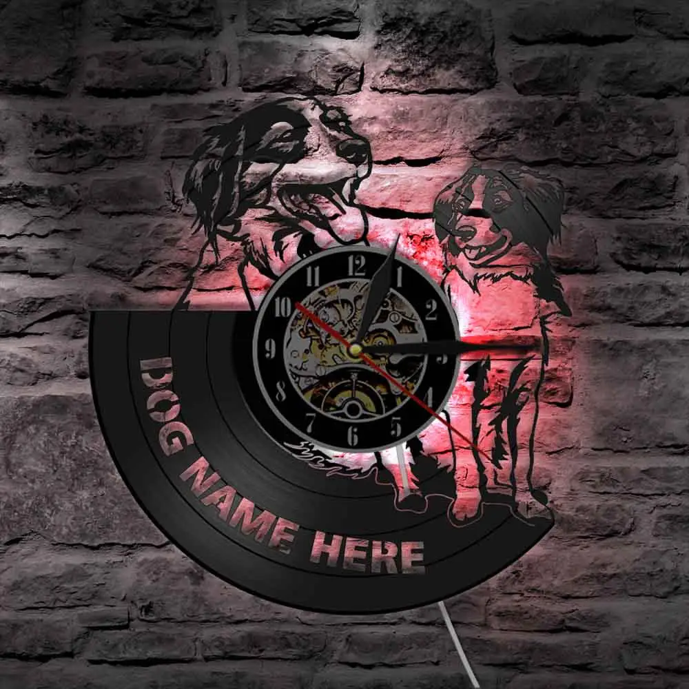 Best Relógio de parede para animais de estimação com gravação de vinil e nome baixo