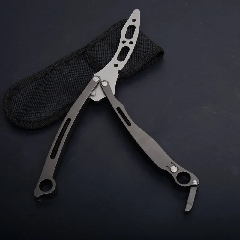 Изогнутый тренировочный нож cs go бабочка в ноже balisong ножи arambit складной нож 5cr15mov лезвие тренировочные ножи титановый инструмент
