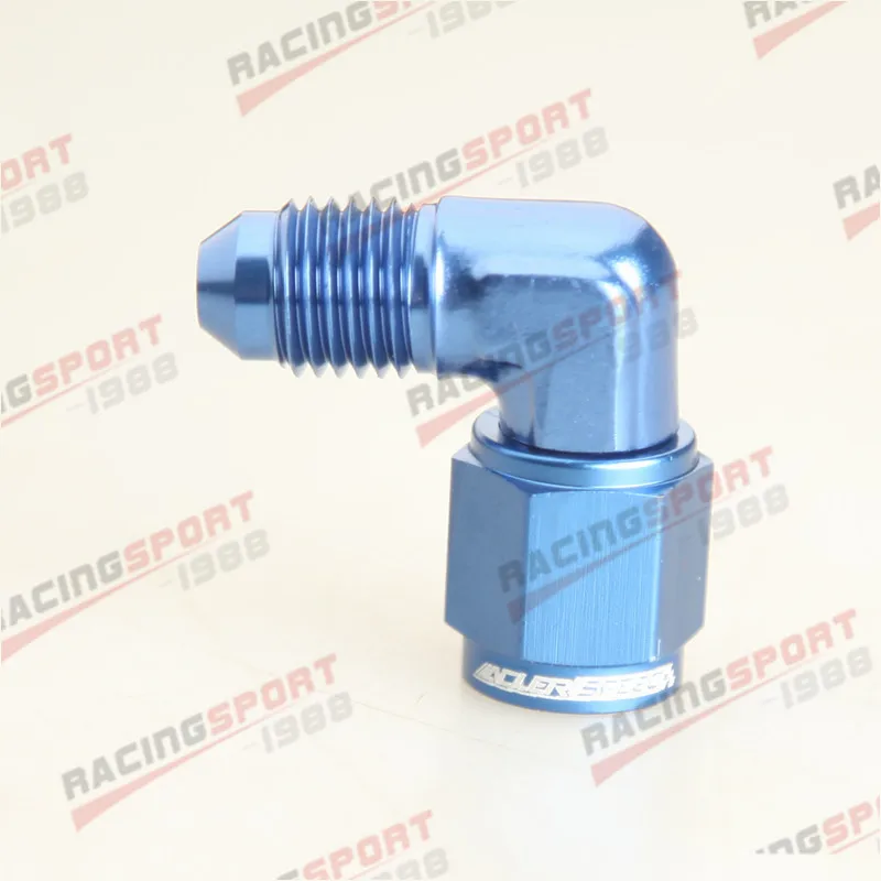 

-4AN AN4 90 Degree Female To Male Fitting Adapter Aluminum Blue