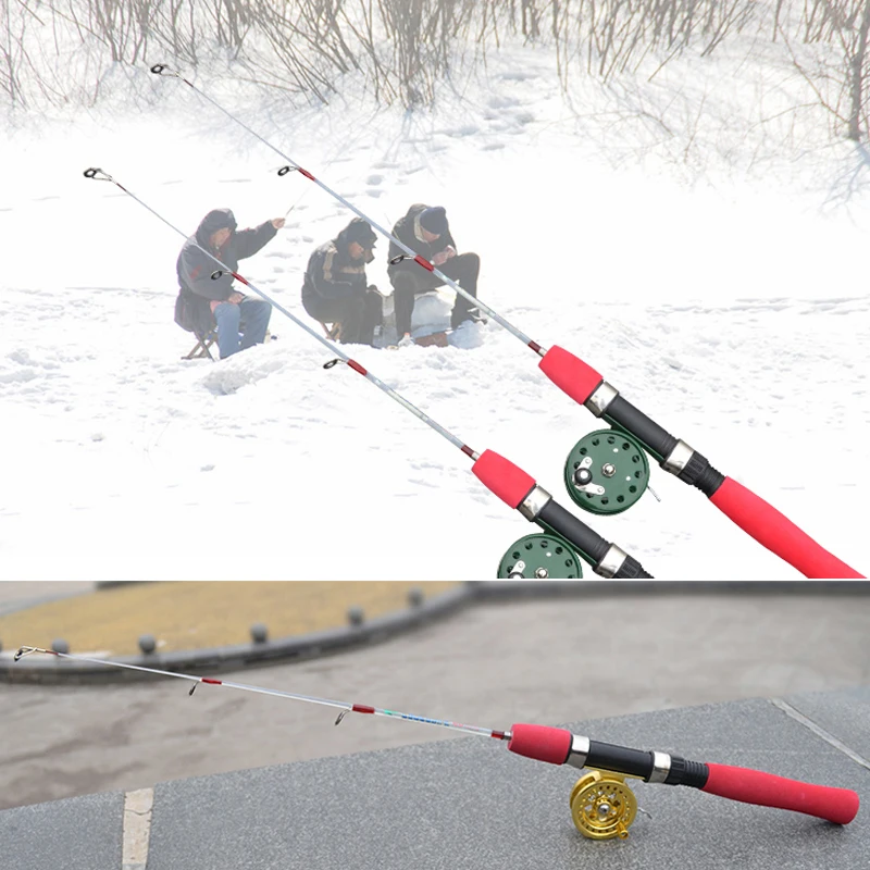 Fashion Portable 50cm Fishing Rod Removable 2 Section Metal Joint Strong Shrimp Prawn Winter Ice Fish Pole ENA88 | Спорт и