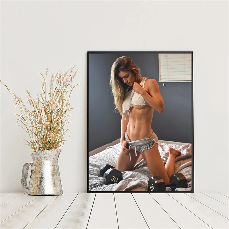 Обои на холсте с изображением сексуальной девушки для бодибилдинга плакаты