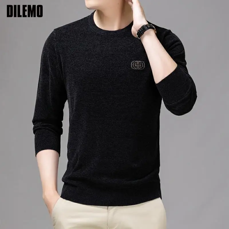 

New Fashion Designer Brand 4.3% Sheep Wool Top Quality Knit Mens Pullover Sweaters Autum Winter Casual Jumper Mens Clothes 2022