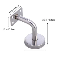 3 pcs stainless steel handrail wall mounted brackets supports stainless steel solid support for wall stair handrail silver