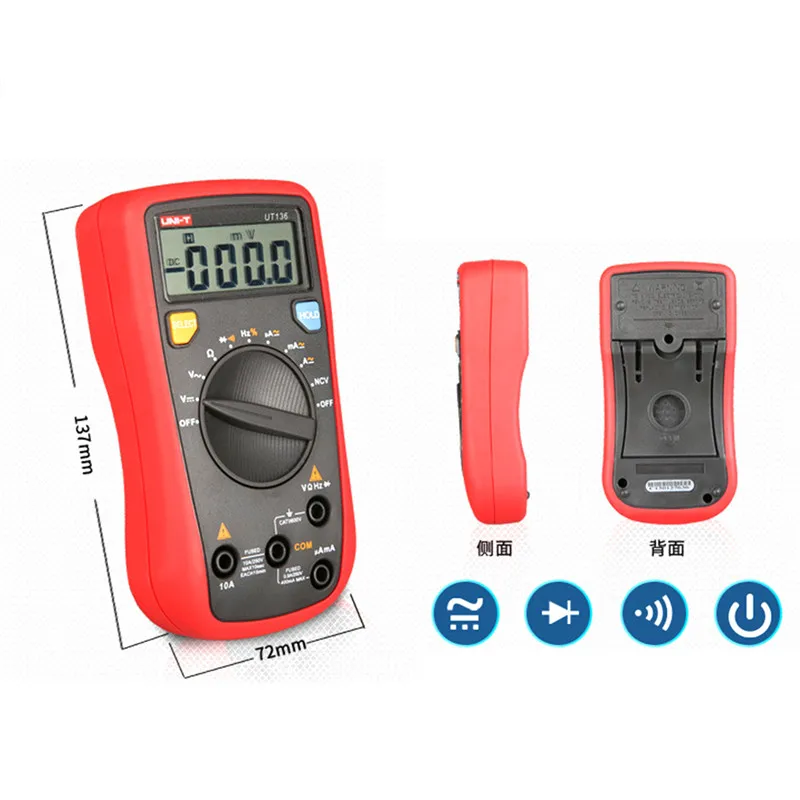 UNI-T мультиметр UT136A UT136B UT136C UT136D ЖК-цифровой мультиметры AC/DC Ток Сопротивление