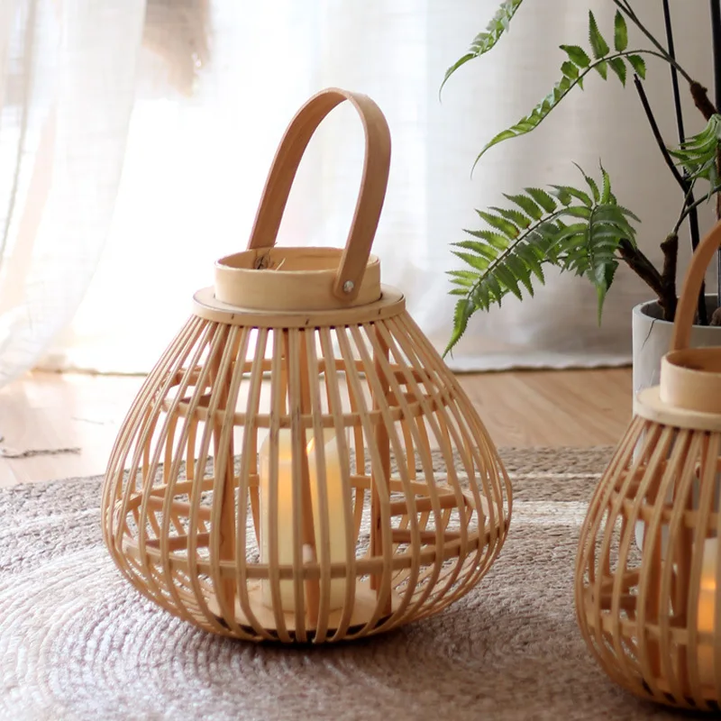 

1 шт. подвесной подсвечник, бамбуковый тканый подсвечник, декоративный подсвечник, домашнее декоративное украшение (бежевый)