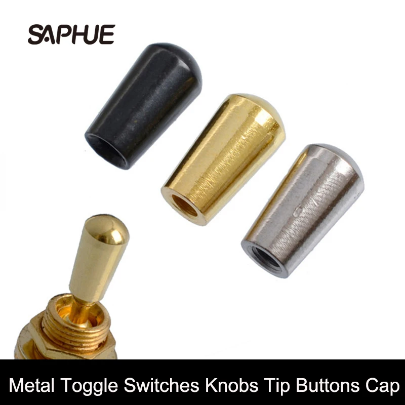 

6PC Internal thread 3.5mm Metal Electric Guitar Toggle Switches Knobs Tip Cap Buttons