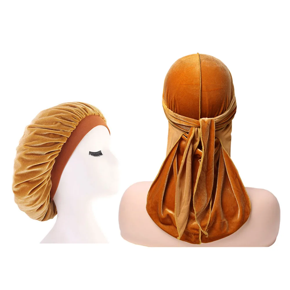 Бархатная дураг и шляпа комплект из 2 предметов женская кепка для сна Мужская