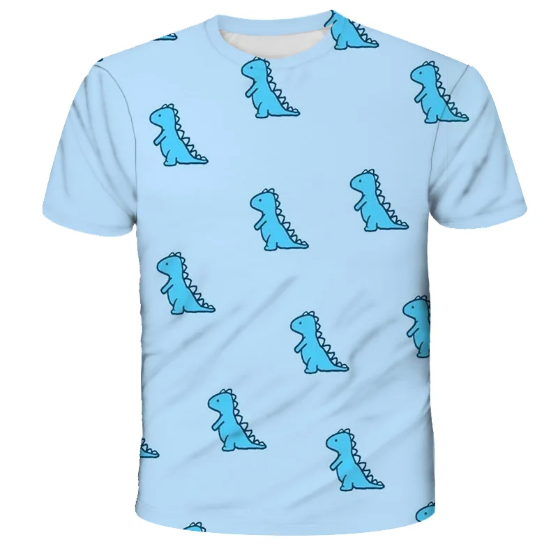 

Summer 2021 New 3D Dinosaur Print T-Shirt Boys & Girls Casual O Tearshirt Jurassic Park Animation Short Sleeve Top