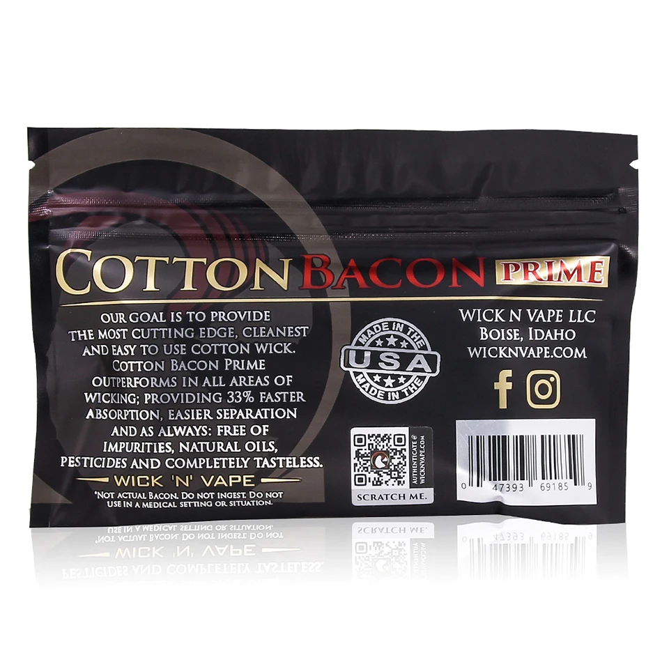 Оригинальный хлопок бекон Vape Золотая версия для RDA RTA RBA распылитель аксессуары