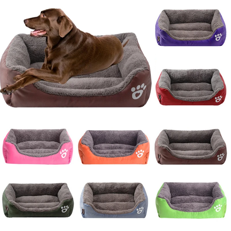 

Large Pet Cat Dog Bed 13Colors Warm Cozy Dog House Soft Fleece Nest Dog Baskets House Mat Autumn Winter Waterproof Kennel