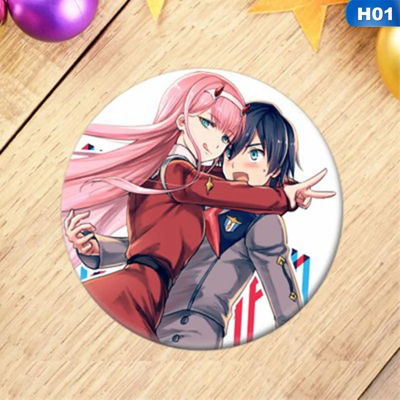 1 Новинка 1 шт. аниме DARLING в FRANXX значок косплея мультфильм ноль два симпатичная брошь, булавки пакеты для сбора Значки для рюкзаков - Окраска металла: 1